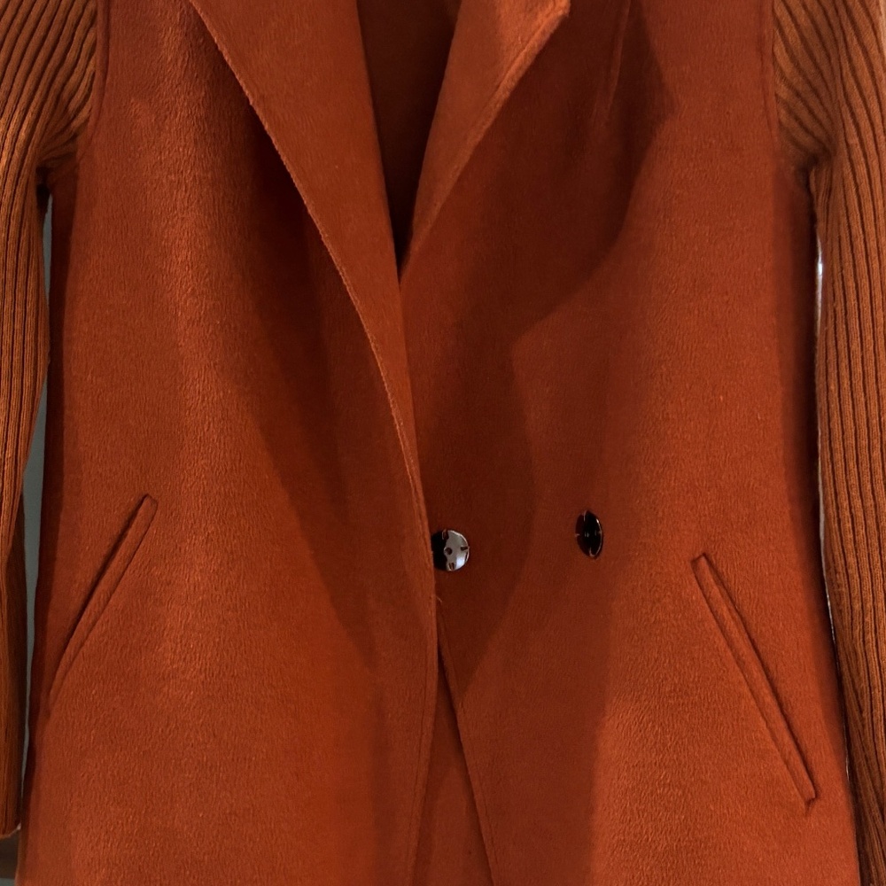 Kenneth Cole Wool Blend Coat - Burnt Orange / Chestnut Brown Size PXS - Picture 10 of 13
